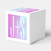 Ballotins Cool Géométrique rose et pourpre | Initiales de co (Arrière)