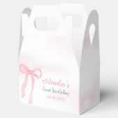 Ballotins Coquette Aquarelle rose mignonne Bow Anniversaire (Ouvert)