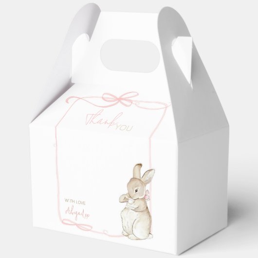 Ballotins Coquette Bow rose Pierre le lapin 1er anniversaire (Verso)