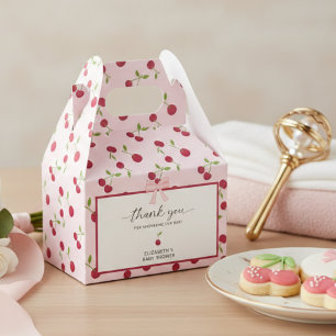 Ballotins Coquette Cerise Sur Le Haut Baby Shower Rose Merci