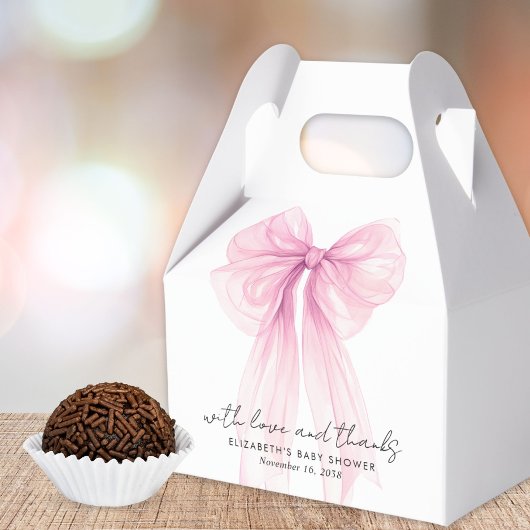 Ballotins Coquette rose Bow Baby Girl Douche Merci