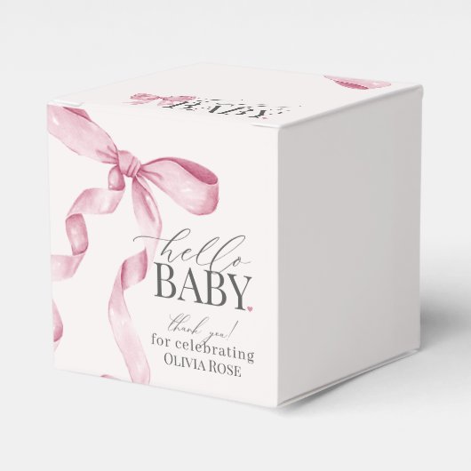 Ballotins Coquette Rose Bow Girl Baby shower cadeau (Verso)