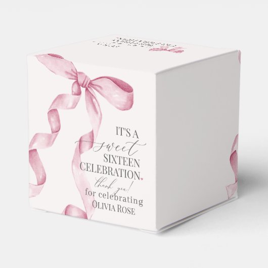 Ballotins Coquette Rose Bow Sweet 16 Anniversaire fête cadea (Arrière)