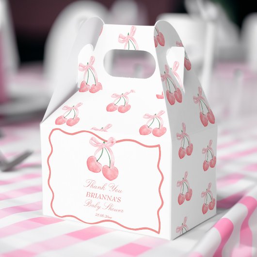 Ballotins Coquette rose cerise baby shower faveurs customisé