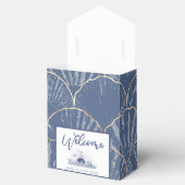 Ballotins Coquille d'aquarelle bleu profond et or (Ouvert)