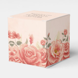 Ballotins Corail romantique Roses jardin Carré de mariage