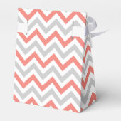 Ballotins Coral rose et gris Chevron Motif avec Monogramme (Arrière)
