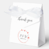 Ballotins Coral Simple Heart Wreath Monogram Mariage (Recto)