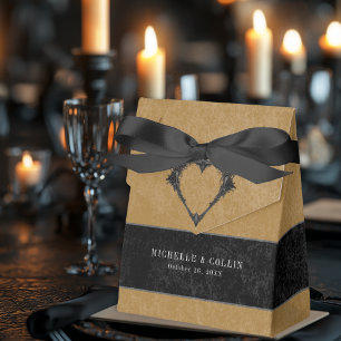 Ballotins Corbeau noir gothique et Mariage or Rose noir