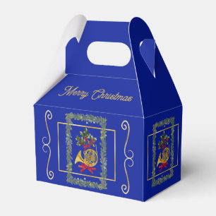 Ballotins Corne française élégante de Noël bleu royal