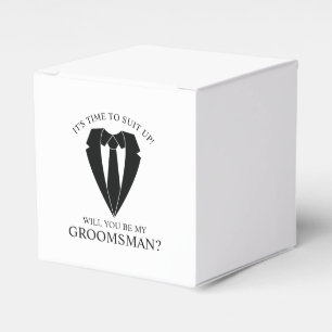 Ballotins Costume Mariage noir et Cravate Groomsman Proposit
