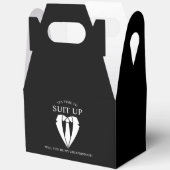 Ballotins Costume Mariage noir et Cravate Groomsman Proposit (Ouvrir)