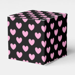 Ballotins Coton Candy Pink coeurs de polka sur noir