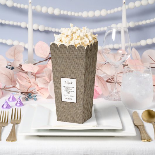 Ballotins Country Rustic Monogramme Branche & Mariage Burlap (Mariage)