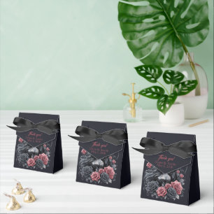 Ballotins Couple gothique noir et rose Mariage