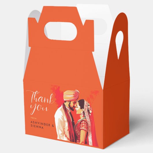 Ballotins Couple Mariage Indien Enregistrer La Date (Ouvert)