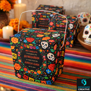 Ballotins Couronne de Fête Florale Dorée Mexicaine Noire Qui