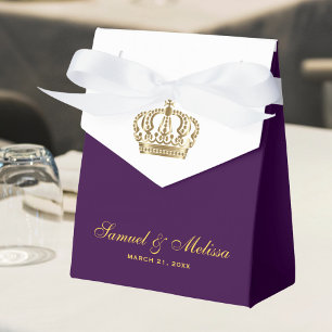Ballotins Couronne de mariage or violet royal