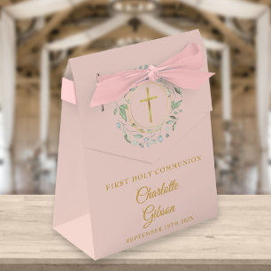 Ballotins Couronne de verdure pour première communion rose p