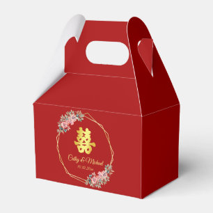 Ballotins Couronne florale géométrique en or rouge pour mari