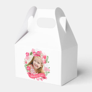Ballotins Coutume florale rose Girly de photo de guirlande