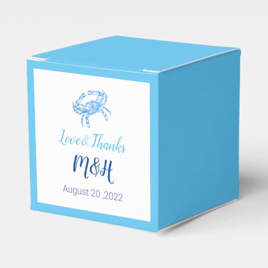 Ballotins Crabe bleu vintage pour mariages (Verso)