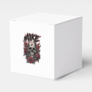 Ballotins Crâne gothique de Mike avec des roses rouges et de