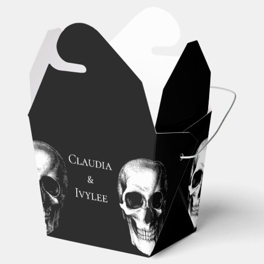 Ballotins Crâne gothique Halloween Mariage Faveur Boxes (Ouvert)