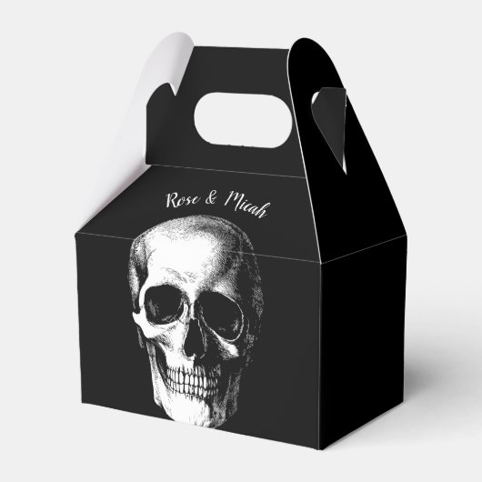 Ballotins Crâne gothique Halloween Mariage Faveur Boxes (Verso)