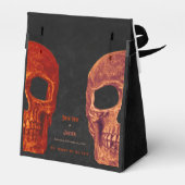 Ballotins Crâne gothique Orange noir Halloween Merci (Arrière)