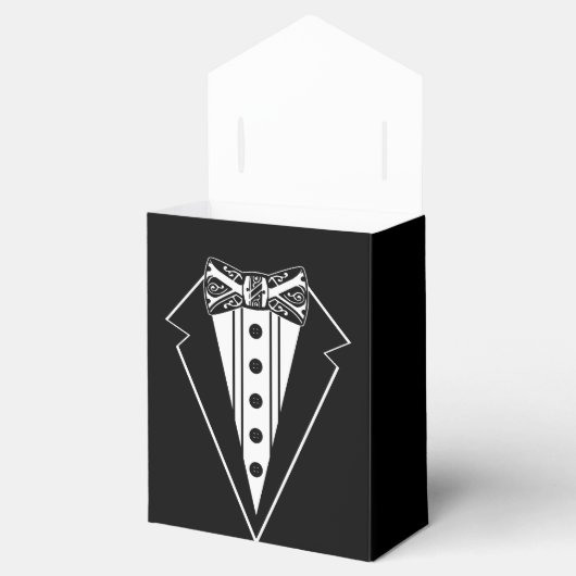 Ballotins Cravate Bow noir et blanc avec Tux (Ouvert)