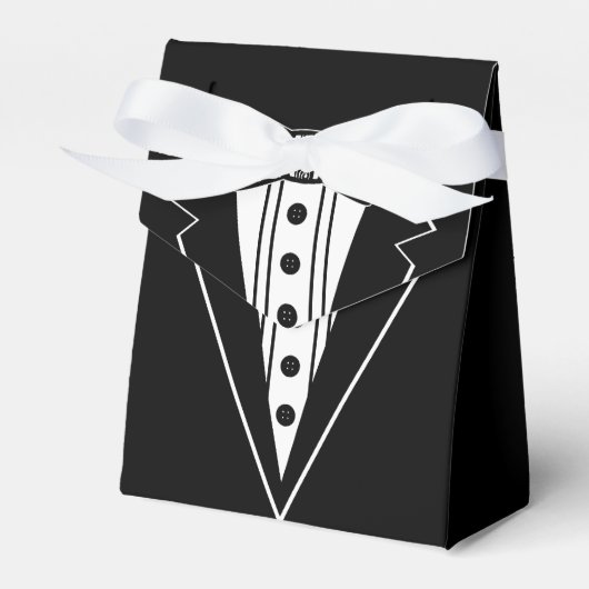 Ballotins Cravate Bow noir et blanc avec Tux (Verso)
