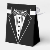 Ballotins Cravate Bow noir et blanc avec Tux (Arrière)