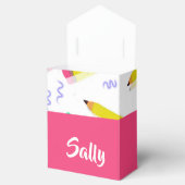 Ballotins Crayons et rayures jaunes sur blanc (Ouvert)