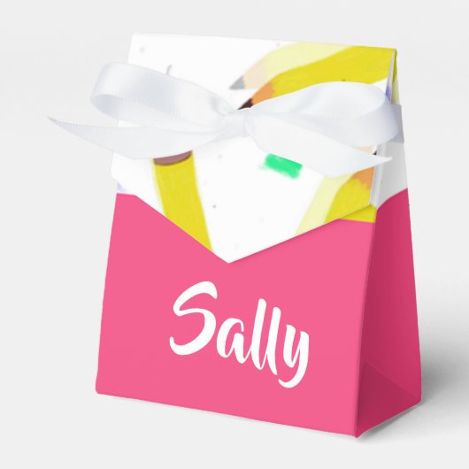 Ballotins Crayons et rayures jaunes sur blanc (Verso)