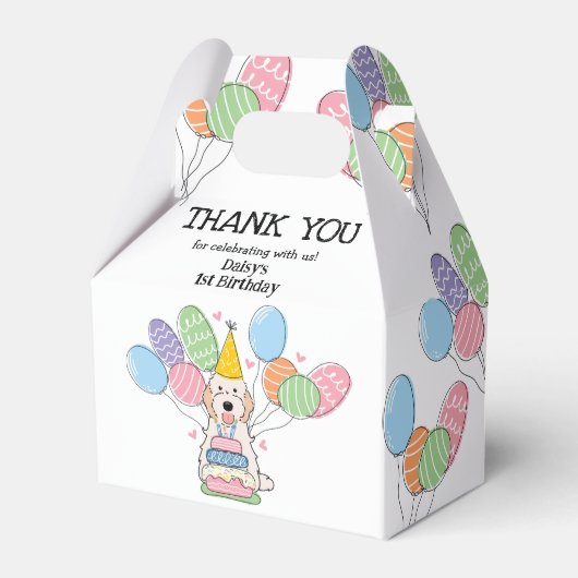 Ballotins Crème blanc Cockapoo Cavapoo Merci d'anniversaire (Verso)