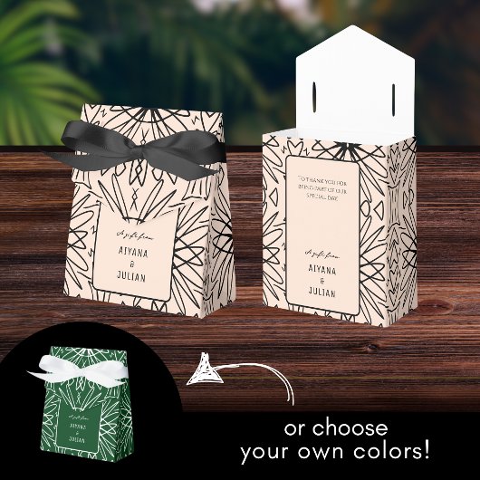 Ballotins Crème Boho unique et Motif noir