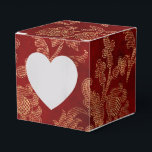 Ballotins Crimson rouge et or Vintage Damas<br><div class="desc">ballotin vintage damassé rouge velours et faux feuille or floral damassé .</div>