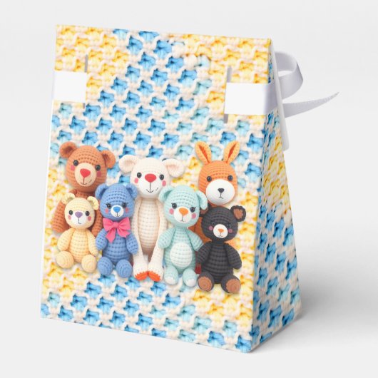 Ballotins Crocheted Stuffed Animals Blue and Yellow (Arrière)