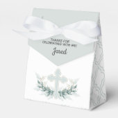 Ballotins Croix Bleue sur Quatrefoil Party Favoriser Box (Verso)