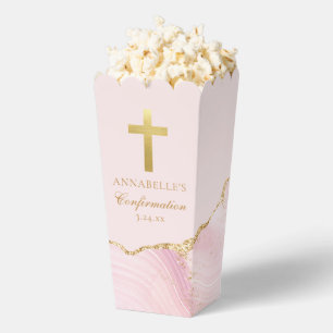 Ballotins Croix de Confirmation Élégante Popcorn de Fête Ros