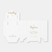 Ballotins Croix d'or blanc pur sur mesure Script Baptême (Déplié)