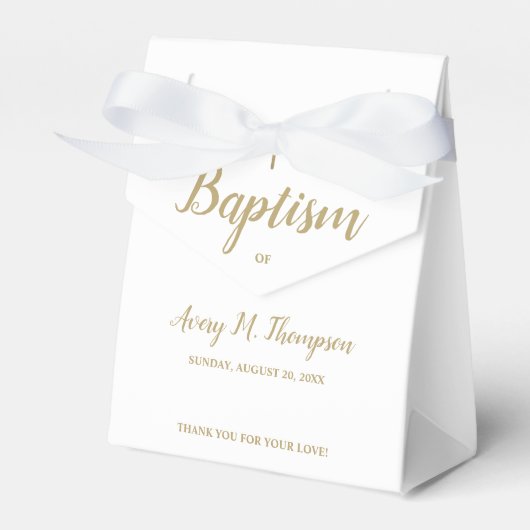 Ballotins Croix d'or blanc pur sur mesure Script Baptême (Verso)