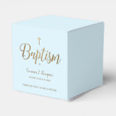 Ballotins Croix d'or bleu Baby Boy Baptism Merci (Arrière)