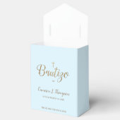 Ballotins Croix d'or bleu Bautizo Merci baptême (Ouvert)