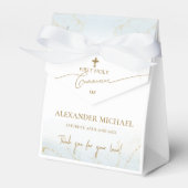 Ballotins Croix d'or bleu Merci Garçon première sainte commu (Verso)