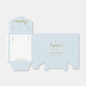Ballotins Croix d'or bleu personnalisé Script Ballotin de ba (Déplié)