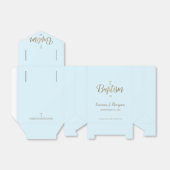 Ballotins Croix d'or bleu sur mesure Merci Baptême (Déplié)