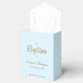 Ballotins Croix d'or bleu sur mesure Merci Baptême (Ouvert)