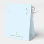 Ballotins Croix d'or bleu sur mesure Merci Baptême (Arrière)